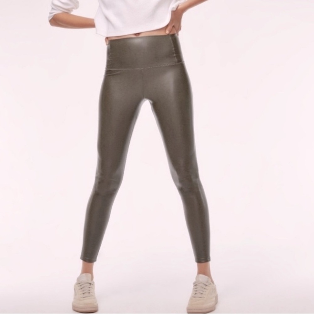 Wilfred Free Daria Vegan Leather High Rise Gray Leggings